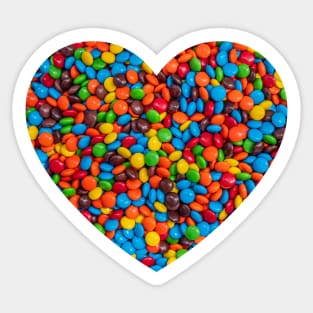 Colorful Candy-Coated Chocolate Heart Photograph Sticker